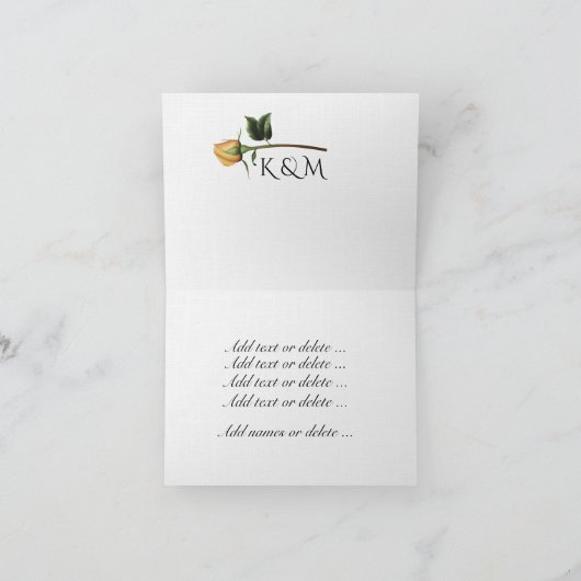 Gelbe Rose Dankeskarte (Innenseite)