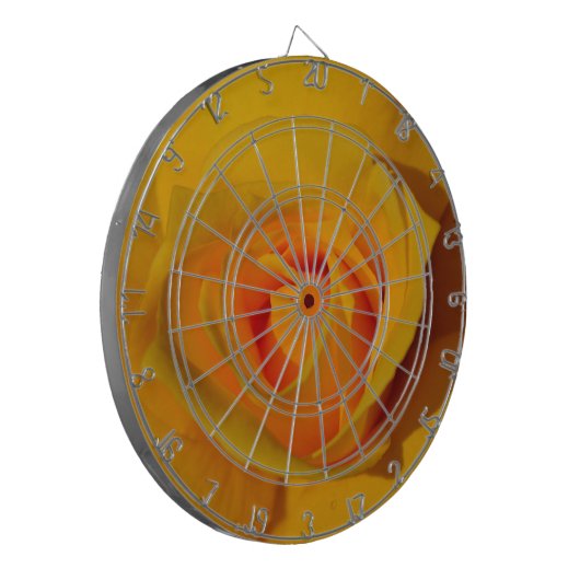 Gelbe Rose Dartscheibe (Vorderseite Links)