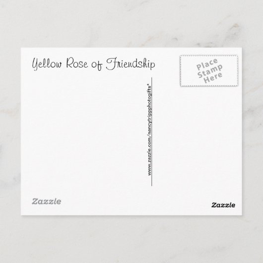 Gelbe Rose der Freundschaft Postkarte (Rückseite)