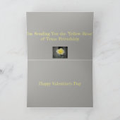 Gelbe Rose der Freundschaftvalentine-Karte Feiertagskarte (Innenseite)