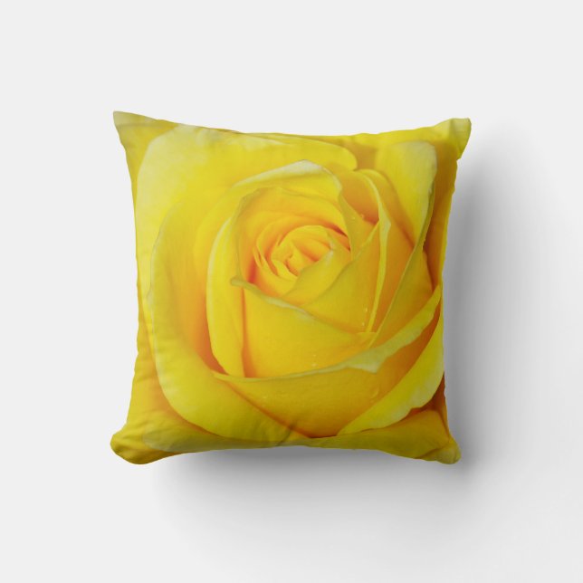 Gelbe Rose des Singles Kissen (Vorderseite)