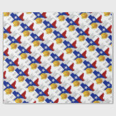 Gelbe Rose des zivilen Kriegs-Liedes Texas Geschenkpapier (Flach)