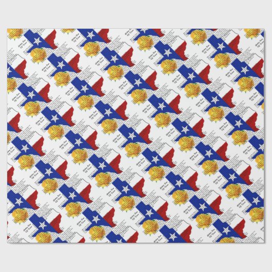 Gelbe Rose des zivilen Kriegs-Liedes Texas Geschenkpapier (Flach)