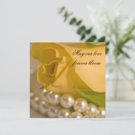 Gelbe Rose Ehe / Elopement Ankündigung (Stehend Vorderseite)