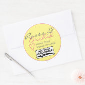 Gelbe Rose, einfache Kerzen mit Logo-Paste Runder Aufkleber (Umschlag)