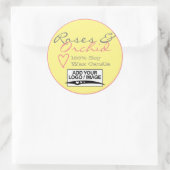 Gelbe Rose, einfache Kerzen mit Logo-Paste Runder Aufkleber (Tasche)