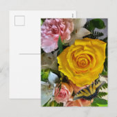 Gelbe Rose Feiertagspostkarte (Vorne/Hinten)