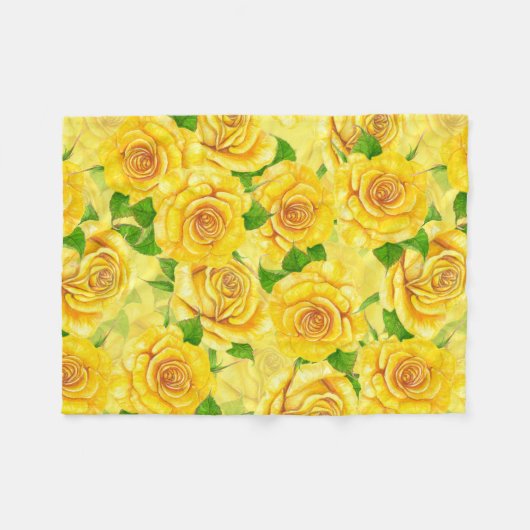 Gelbe Rose Fleecedecke (Vorderseite (Horizontal))