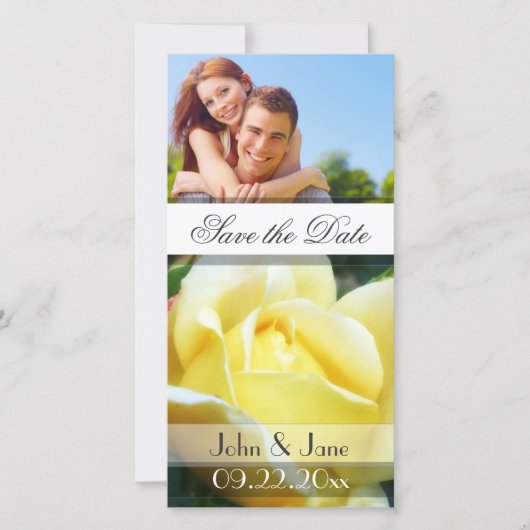 Gelbe Rose/Foto "Save the Date" Save The Date (Vorderseite)