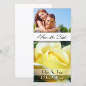 Gelbe Rose/Foto "Save the Date" Save The Date (Vorne/Hinten)