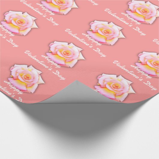 Gelbe Rose-fröhliches Valentinstag-Geschenk Geschenkpapier (Ecke)