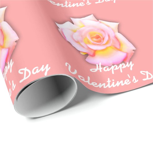 Gelbe Rose-fröhliches Valentinstag-Geschenk Geschenkpapier (Rolleneckpunkt)