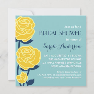 Gelbe Rose Frühlingshitze Blume Brautdusche Einlad Einladung
