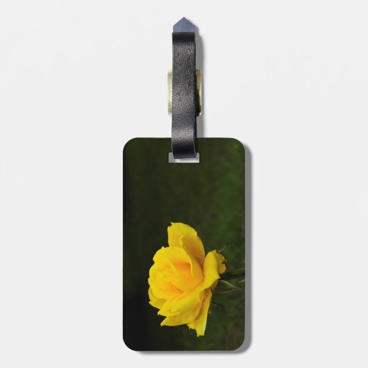 Gelbe Rose Gepäckanhänger (Rückseite vertikal)