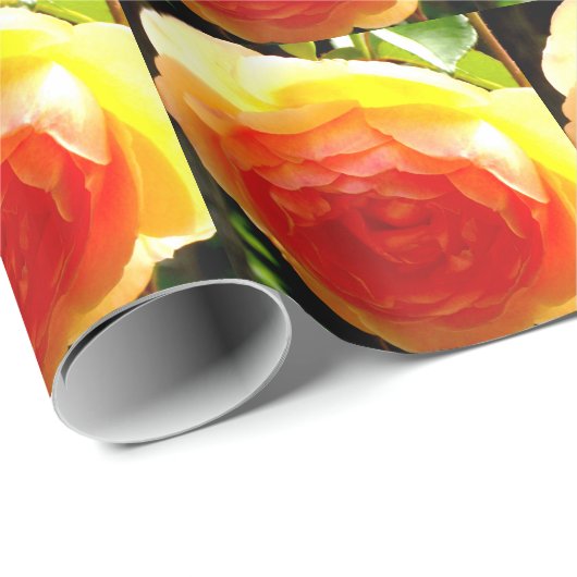 Gelbe Rose Geschenkpapier (Rolleneckpunkt)