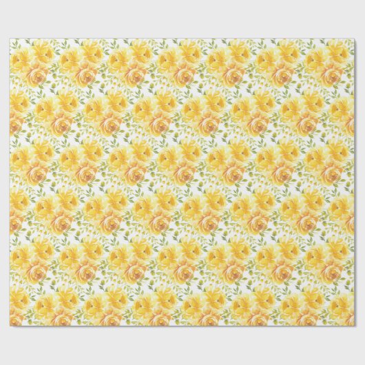 Gelbe Rose Geschenkpapier (Flach)
