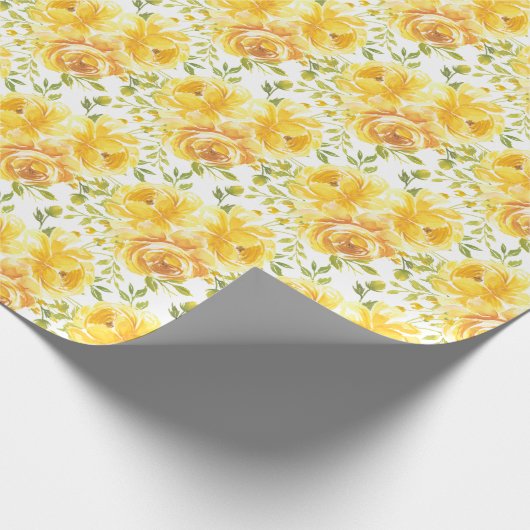 Gelbe Rose Geschenkpapier (Ecke)