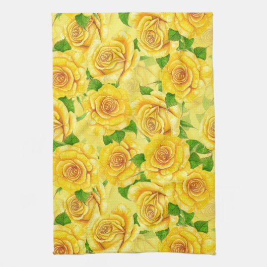 Gelbe Rose Geschirrtuch (Vertikal)
