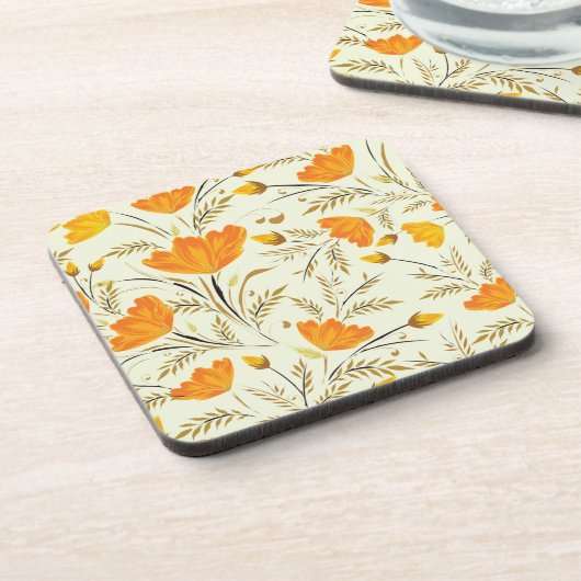 Gelbe Rose Getränkeuntersetzer (Linke Seite)