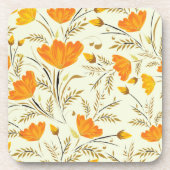 Gelbe Rose Getränkeuntersetzer (Vorderseite)