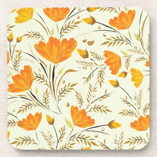 Gelbe Rose Getränkeuntersetzer (Vorderseite)