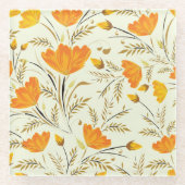 Gelbe Rose Glasuntersetzer (Vorderseite)