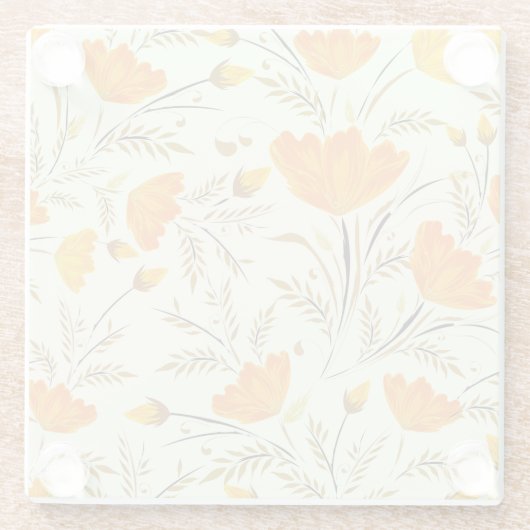 Gelbe Rose Glasuntersetzer (Rückseite)