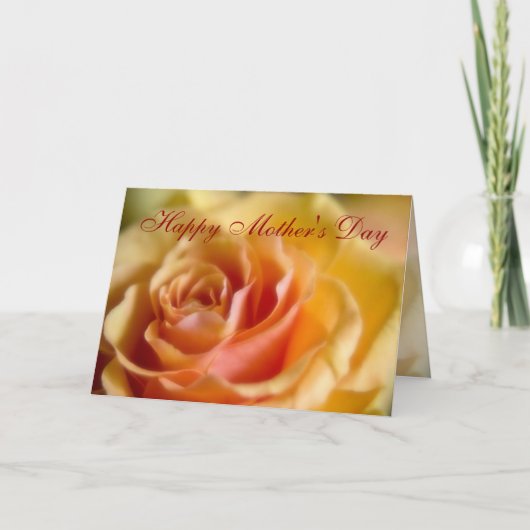 Gelbe Rose ・ Glückliche Muttertagskarte Karte (Vorderseite)