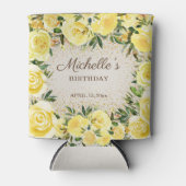 Gelbe Rose Gold Glitzer Geburtsname Dosenkühler (Vorderseite)