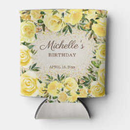 Gelbe Rose Gold Glitzer Geburtsname Dosenkühler