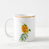 Gelbe Rose Goldmedaille Rimmed Blumenkaffee Tasse (Links)