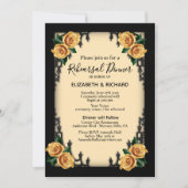 Gelbe Rose Gotische Probe Abendessen Gelb Einladung (Vorderseite)