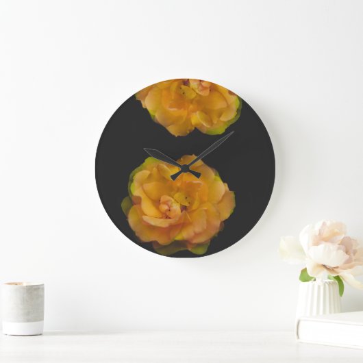Gelbe Rose Große Wanduhr (Zuhause)