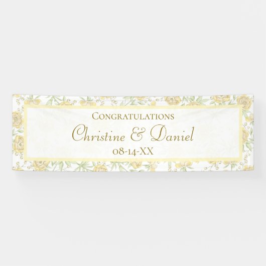 Gelbe Rose Hochzeit Banner (Horizontal)