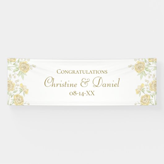 Gelbe Rose Hochzeit Banner (Horizontal)