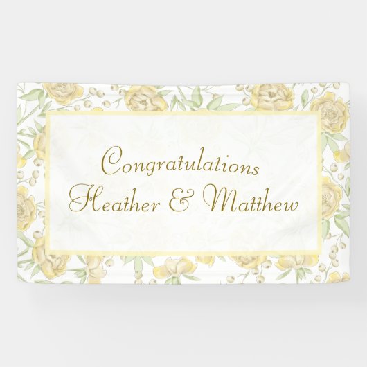 Gelbe Rose Hochzeit Banner (Horizontal)