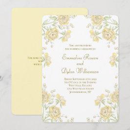 Gelbe Rose Hochzeit Einladung