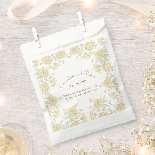 Gelbe Rose Hochzeit Geschenktütchen (Ausgeschnitten)