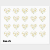 Gelbe Rose Hochzeit Herz-Aufkleber (Blatt)