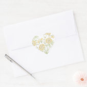 Gelbe Rose Hochzeit Herz-Aufkleber (Umschlag)