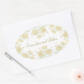 Gelbe Rose Hochzeit Ovaler Aufkleber (Umschlag)