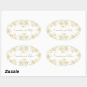 Gelbe Rose Hochzeit Ovaler Aufkleber (Blatt)