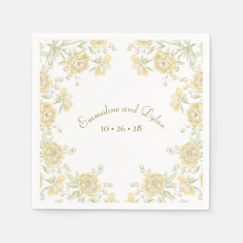 Gelbe Rose Hochzeit Serviette
