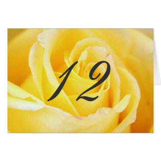 Gelbe Rose Hochzeiten Tischnummern