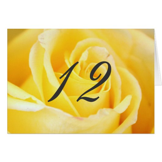 Gelbe Rose Hochzeiten Tischnummern (Vorderseite (Horizontal))