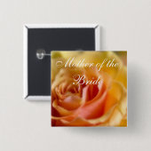 Gelbe Rose • Hochzeits-Knopf Button (Vorne & Hinten)