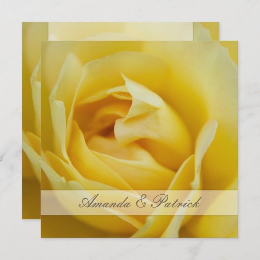 Gelbe Rose ・ Hochzeitseinladung Einladung (Vorne/Hinten)