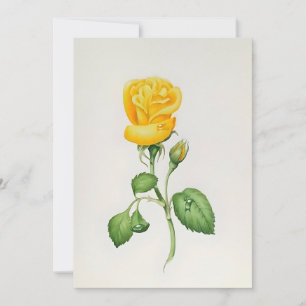 Gelbe Rose in Aquarell Feiertagskarte