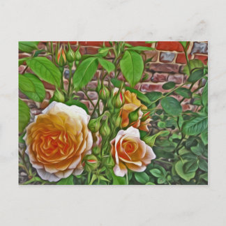 Gelbe Rose in Hampton Court Garden Postkarte