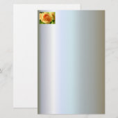 Gelbe Rose in Vollblut Briefpapier (Vorne/Hinten)
